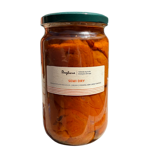 A Jar of semi Dry Tomatoes in Oil