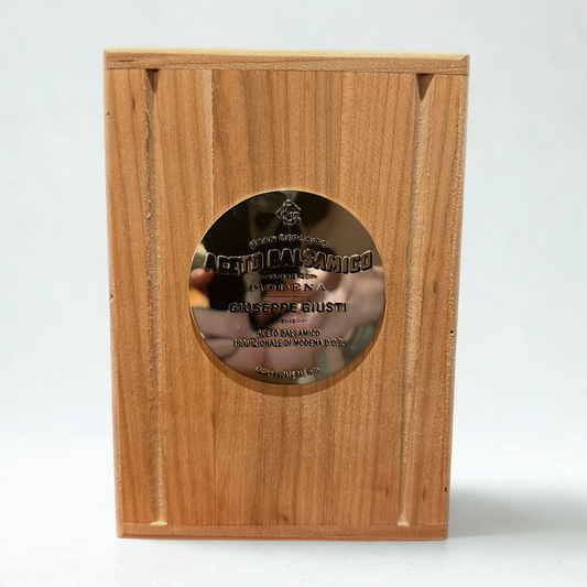 Wooden Box with gold plate with writing