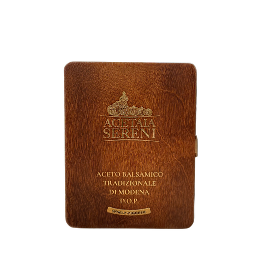 Brown leather case with embossed text on a white background