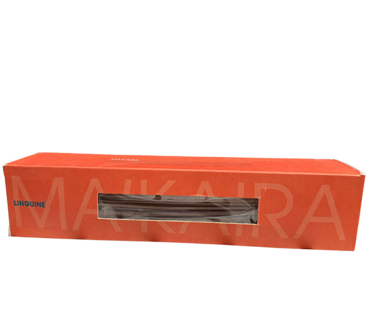Orange box of linguine pasta with 'MAIKARA' branding on a white background